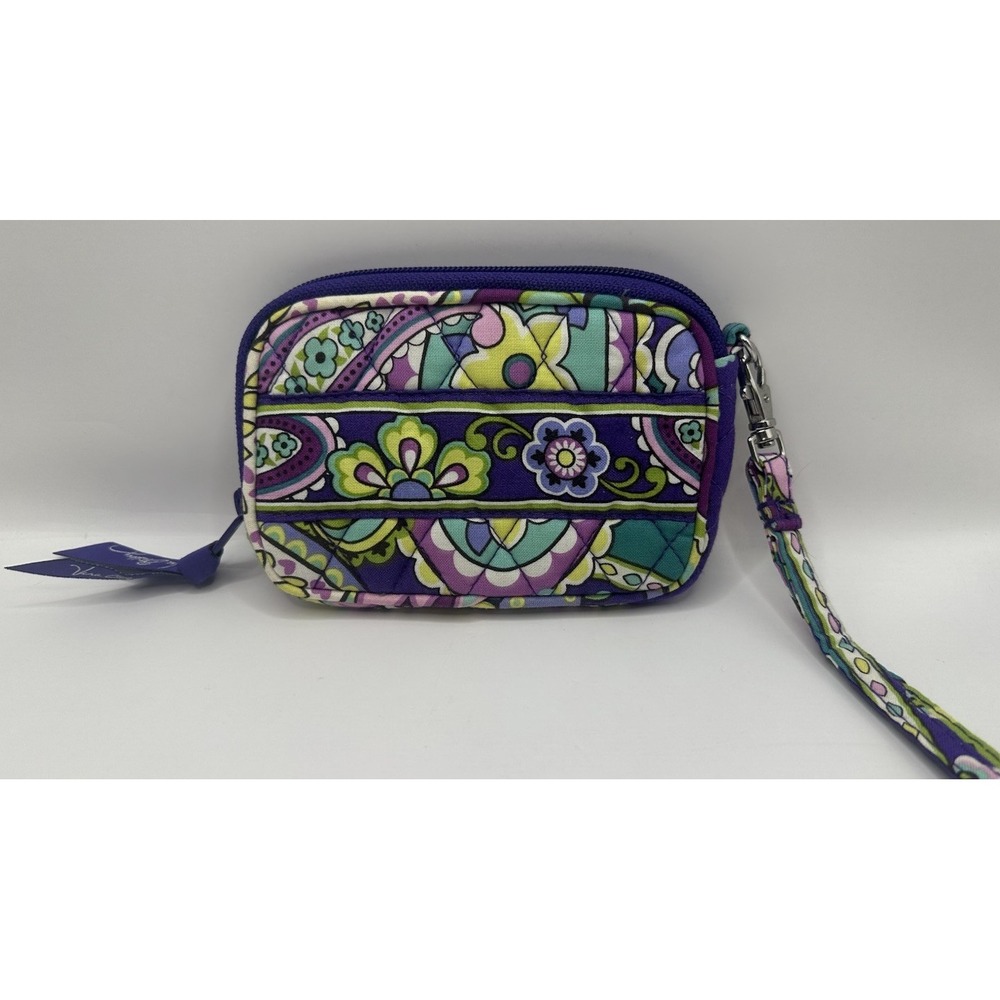 Vera Bradley Wristlet Wallet Heather Caroline Pattern Purple Green Blue Floral